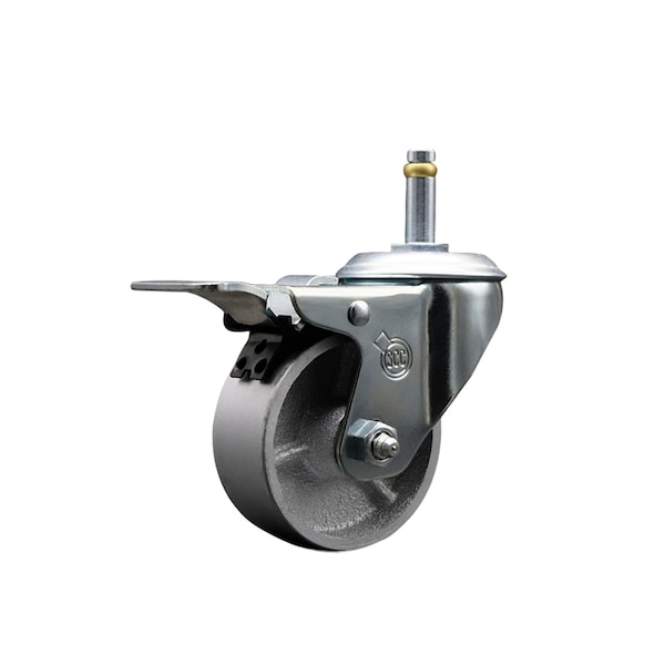 Service Caster Semi Steel Swivel Grip Ring Caster3'' Wheel&7/16'' Stem w/Total Lock BRK SCC-GRTTL20S314-SSS-716138 - main